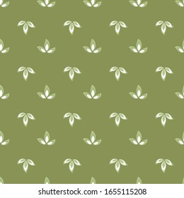 Patrón geométrico de pétalos y hojas sin mar. Ilustración del vector de fondo abstracto. Diseño para tela, embalaje, textil, papel, papel pintado, estampado decorativo, cerámica.