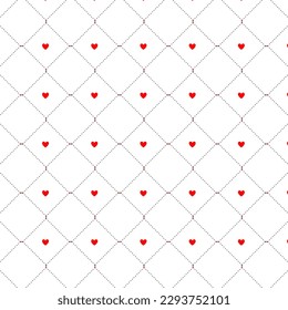 Seamless geometric pattern with pink heart look so cute for background and wallpaper 