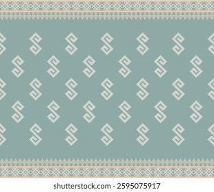 Seamless geometric pattern . pixel pattern. Design for clothing fabric textile ornamentation embroidery Hand stitched pattern . cultural stitching pixel art , Cross stitch pattern