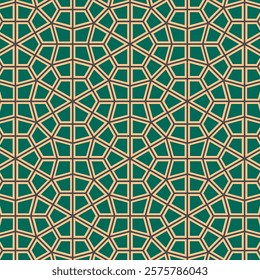 Seamless geometric pattern with polygonal design, intricate lattice structure, and modern elegance in a repeating format