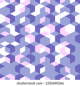 Seamless geometric pattern of polygons on a white background.Color purple.Vector