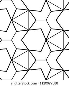 Seamless geometric pattern with polygons. Vector art.