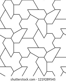 Seamless geometric pattern with polygons. Vector art.