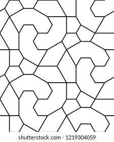 Seamless geometric pattern with polygons. Vector art.