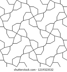 Seamless geometric pattern with polygons. Vector art.