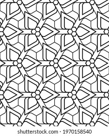 Seamless geometric pattern with polygons. Vector art.