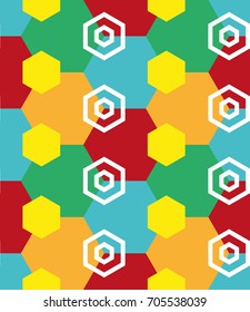 Seamless geometric pattern with polygons. Vector art.
