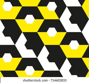 Seamless geometric pattern with polygons. Vector art.