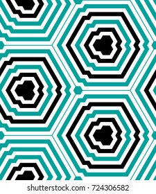 Seamless geometric pattern with polygons. Vector art.