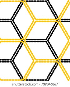 Seamless geometric pattern with polygons. Vector art.
