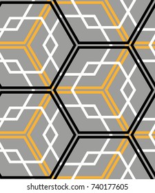 Seamless geometric pattern with polygons. Vector art.
