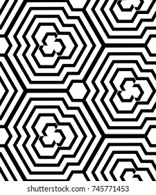 Seamless geometric pattern with polygons. Vector art.
