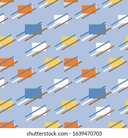 Seamless geometric pattern in pop art design. Vector art.