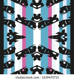 Seamless geometric pattern in pop art design. Vector art.