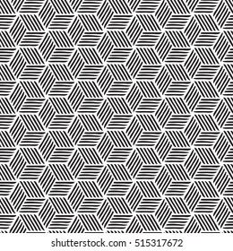 Seamless geometric pattern in pop art design. Vector art.Black and white