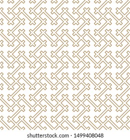 Seamless geometric pattern.For print ,engrave,lasercutting and more .Pattern background vector..Gold and white.Japanese style Kumiko.Contoured lines