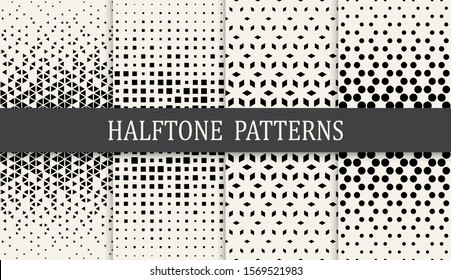 Seamless geometric pattern print set. Abstract background pattern design. Vector illustration.