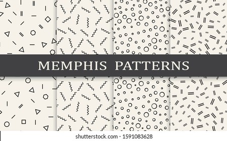 Seamless geometric pattern print set. Abstract background pattern design. Vector illustration.