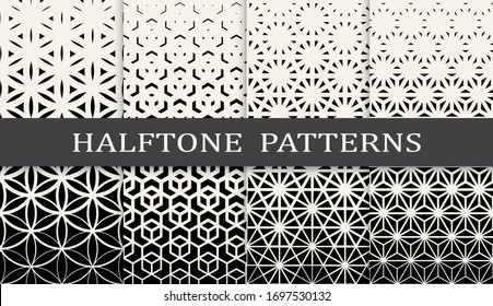 Seamless geometric pattern print set. Abstract background pattern design. Vector illustration.