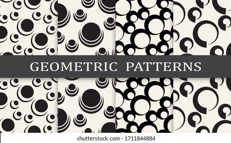 Juego de impresión de patrones geométricos sin problemas. Diseño abstracto del patrón de fondo. Ilustración vectorial.