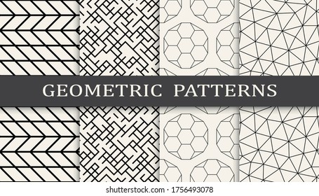 
Seamless geometric pattern print set. Abstract background pattern design. Vector illustration.