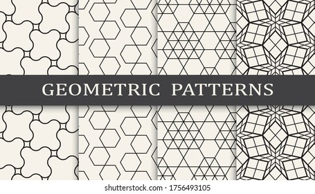 
Seamless geometric pattern print set. Abstract background pattern design. Vector illustration.