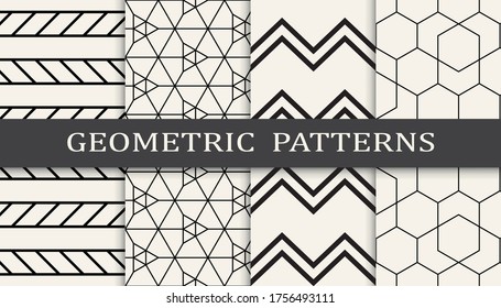 
Seamless geometric pattern print set. Abstract background pattern design. Vector illustration.