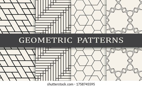 Seamless geometric pattern print set. Fashion background pattern design. Vector illustration.