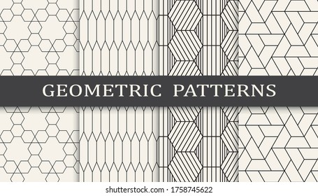 Seamless geometric pattern print set. Fashion background pattern design. Vector illustration.