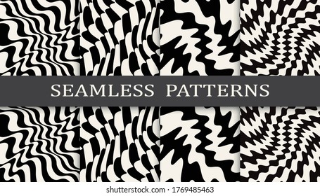 Seamless geometric pattern print set. Abstract background vector illustration. Pattern design.