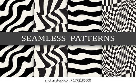 Seamless geometric pattern print set. Abstract background vector illustration. Pattern design.