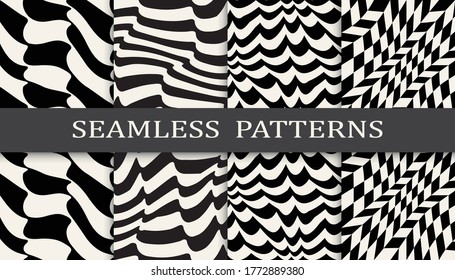 Seamless geometric pattern print set. Abstract background vector illustration. Pattern design.