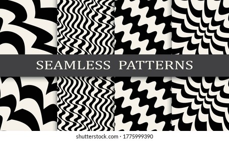 Seamless geometric pattern print set. Abstract background vector illustration. Niffty pattern design.