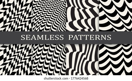 Seamless geometric pattern print set. Abstract background vector illustration. Pattern design.