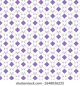 Seamless geometric pattern of purple diamonds and triangles