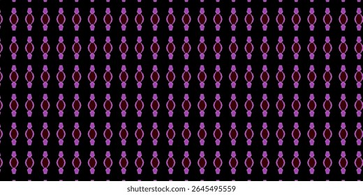 Seamless geometric pattern with purple and red elements on a black background, creating a modern, symmetrical look.
