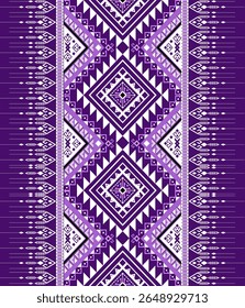 seamless geometric pattern, purple, white and black, ethnic, traditional, abstract, seamless, pattern design for wrap, carpet, decorative, wallpaper, fashion, fabric, illustration, Navajo native