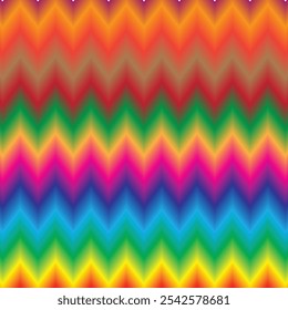Seamless geometric pattern with rainbow colored zigzags
