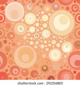 Seamless geometric pattern. From randomly arranged colored circles.