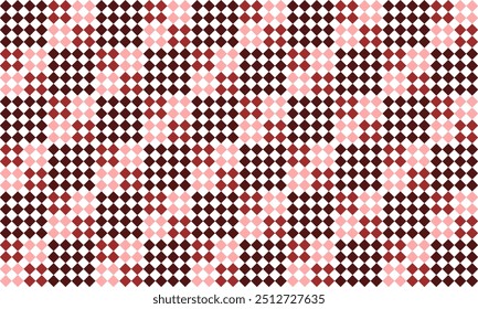 seamless geometric pattern with rectangle, two tone pink and red plaid fabric texture, diamond checkerboard repeat pattern, replete image, design for fabric printing, block racing