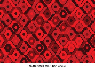 seamless geometric pattern in red color. background, vector, illustration