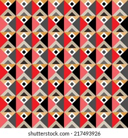 Seamless geometric pattern in red colors
