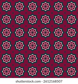 seamless geometric pattern red floral background graphic design print vector illustration