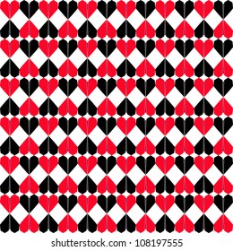 Seamless geometric pattern with red origami hearts. Can be used for wallpaper, pattern fills, web page background, surface textures.