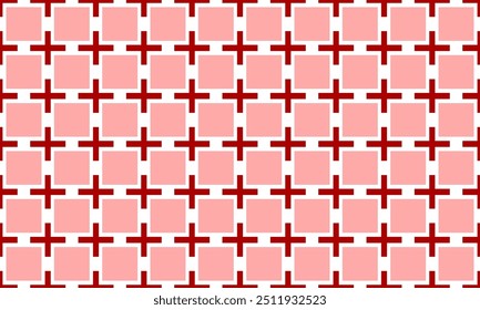 seamless geometric pattern red and pink rectangular block, seamless pattern, Abstract seamless geometric pattern. Geometry red pink grid texture with plus cross grid sign. Chic mosaic block