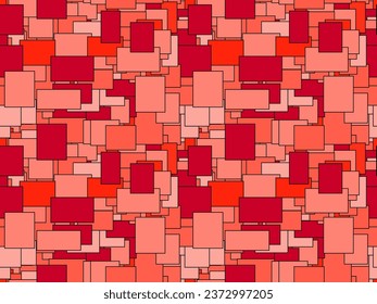 Seamless geometric pattern of red rectangles