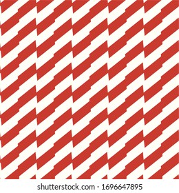Seamless geometric pattern of red and white colors. Seamless chevron background. Vector. Vintage Wallpaper, print packaging, textiles