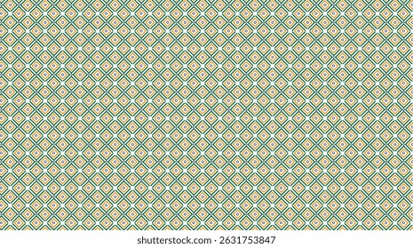 Seamless geometric pattern with repeating diamond shapes and vibrant green and orange coloration