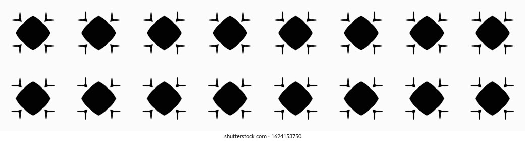 Seamless geometric pattern. Repeating edging of vector elements. Horizontal abstract texture template. Ethnic style. Mosaic decorative element