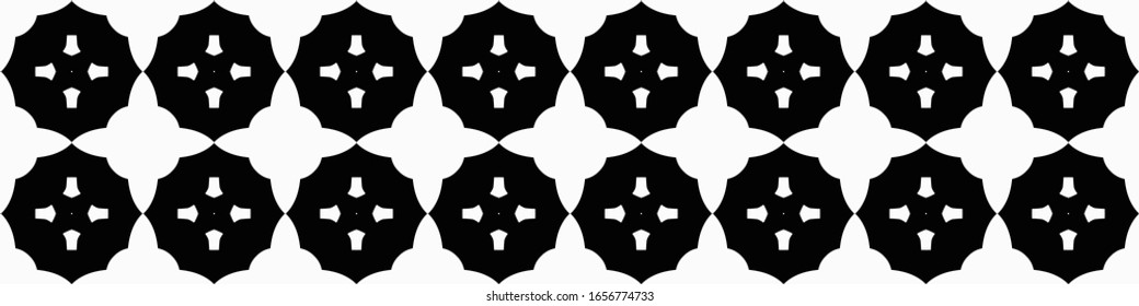 Seamless geometric pattern. Repeating edging of vector elements. Horizontal abstract texture template. Ethnic style. Mosaic decorative element